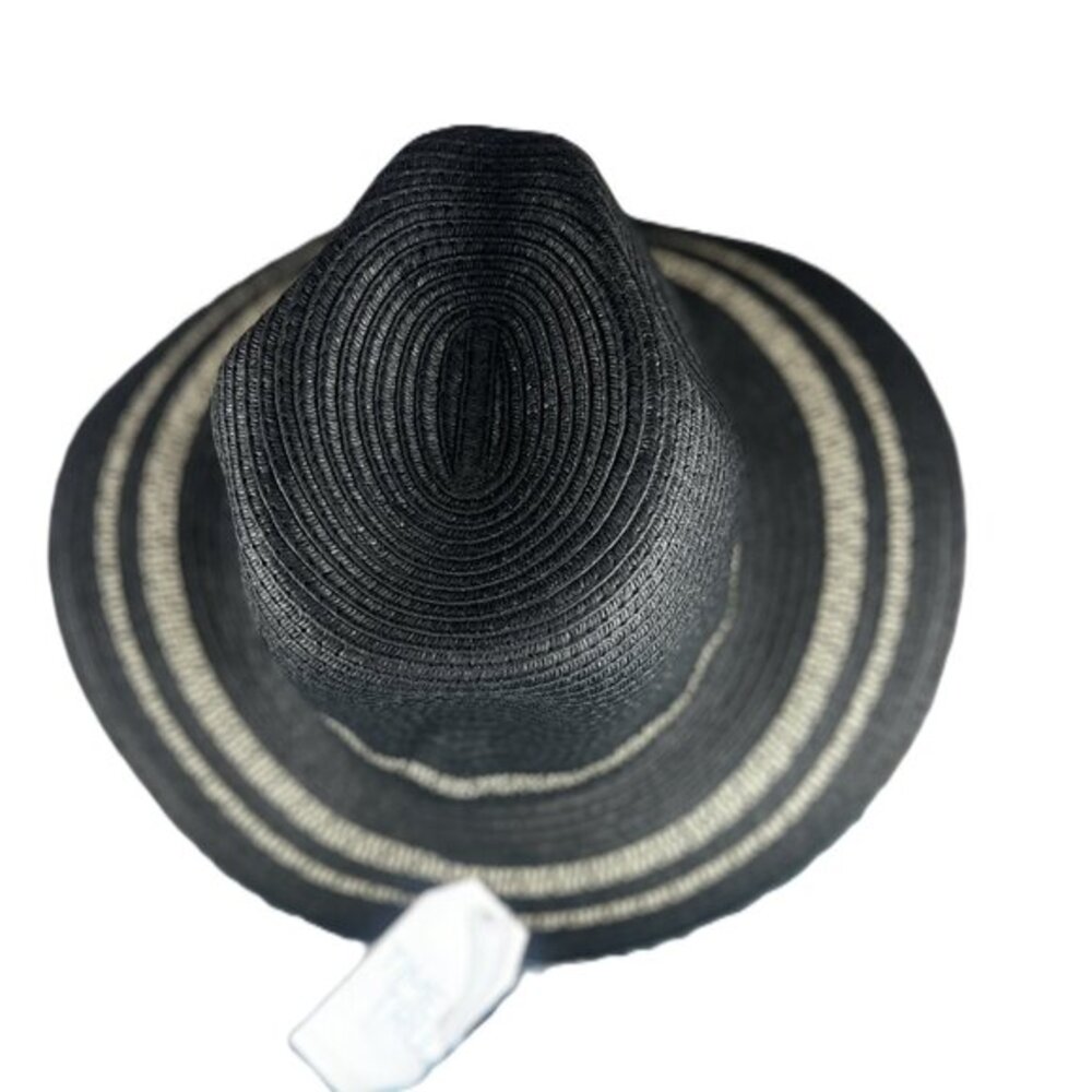 TIME AND TRUE STRIPED PANAMA STRAW HAT